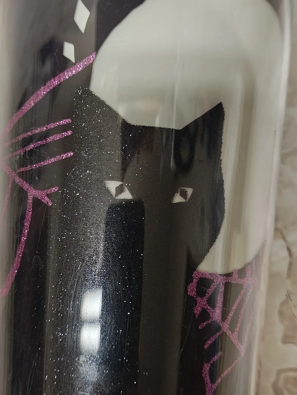 Starbucks 2021 Halloween Glow in the Dark Black Cat tumbler Cold Cup Venti 24oz